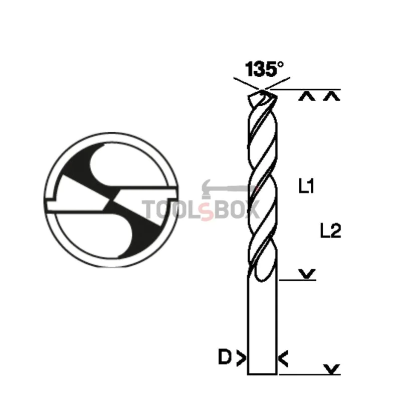 Metal drill BOSCH HSS-G, DIN 338, 6x57x93mm