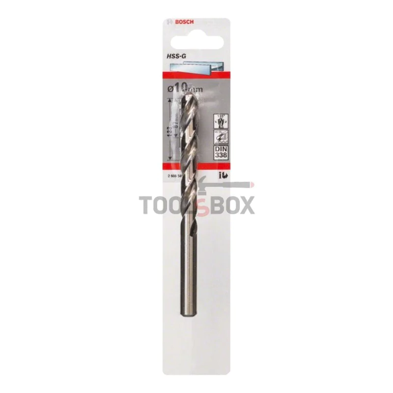 Metal drill BOSCH HSS-G, DIN 338, 10x87x133mm
