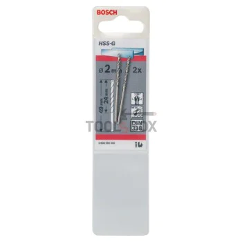Свредло за метал BOSCH HSS-G, DIN 338, 2x24x49мм, 2 бр.