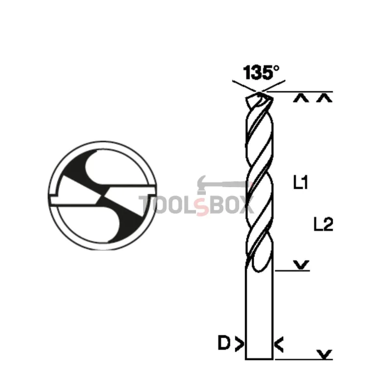 Metal drill BOSCH HSS-G, DIN 338, 2x24x49mm, 2 pcs.