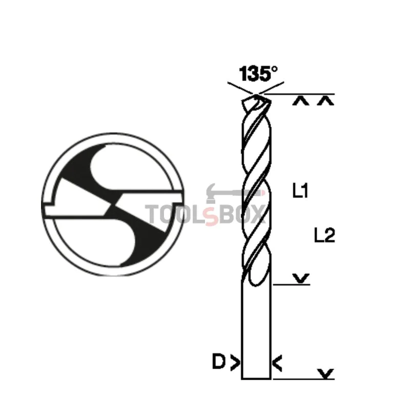 Metal drill BOSCH HSS-G, DIN 338, 3x33x61mm, 2 pcs.