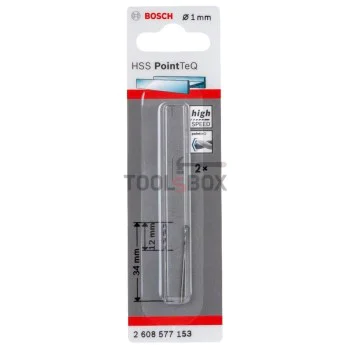 Metal drill BOSCH PointTec HSS 1.0x12mm, 2pcs.