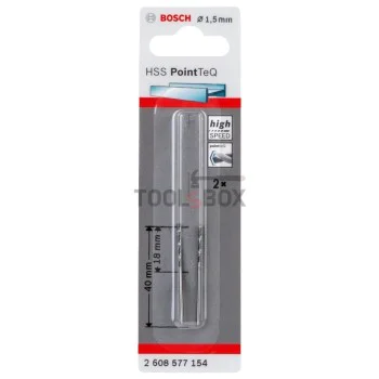 Свредло за метал BOSCH PointTec HSS 1.5х18мм, 2бр.