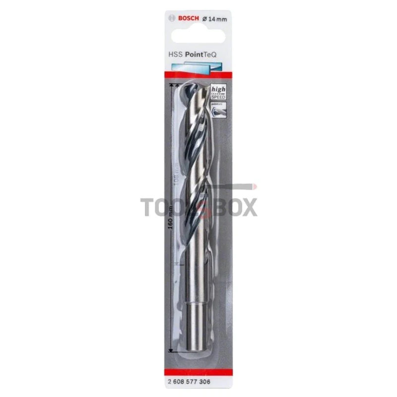 Metal drill BOSCH PointTec HSS 14x108 mm, reduced shank