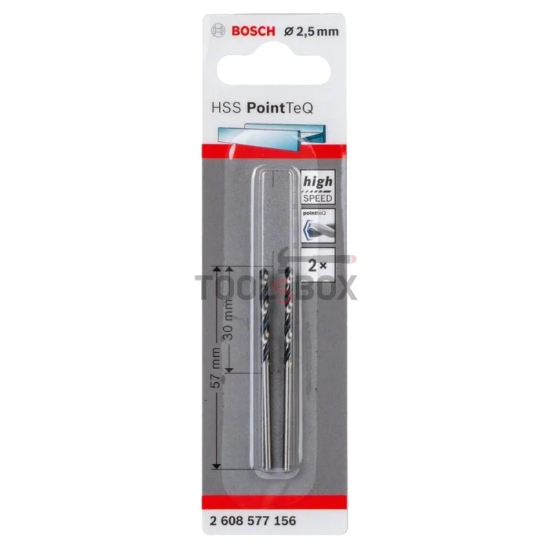 Metal drill BOSCH PointTec HSS 2.5x30mm, 2pcs.