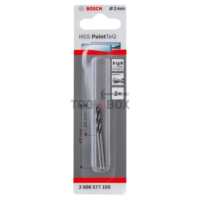 Metal drill BOSCH PointTec HSS 2x24mm, 2pcs.