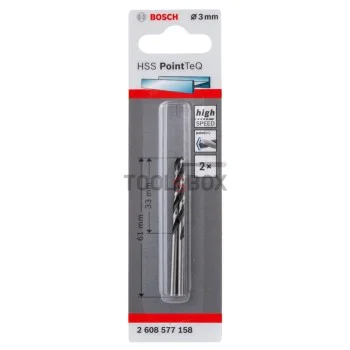 Metal drill BOSCH PointTec HSS 3x33mm, 2pcs.