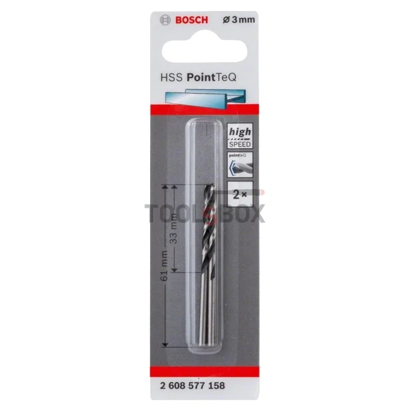 Metal drill BOSCH PointTec HSS 3x33mm, 2pcs.