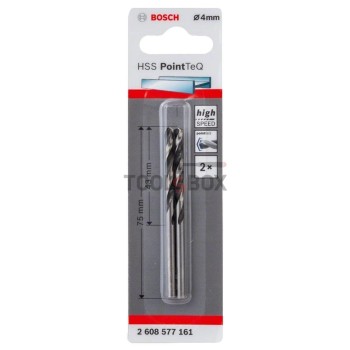 Metal drill BOSCH PointTec HSS 4x43mm, 2pcs.