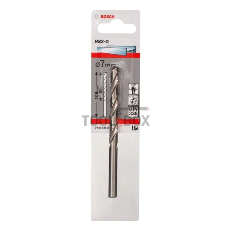 Metal drill BOSCH HSS-G, DIN 338, 7x69x109mm