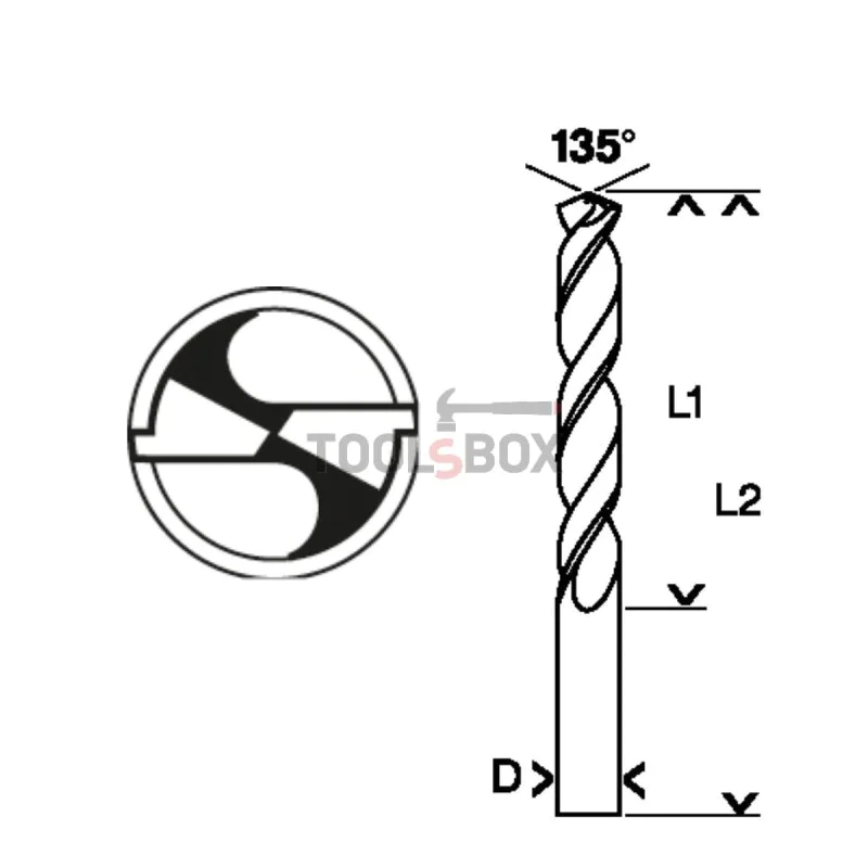 Metal drill BOSCH HSS-G, DIN 338, 8x75x117mm