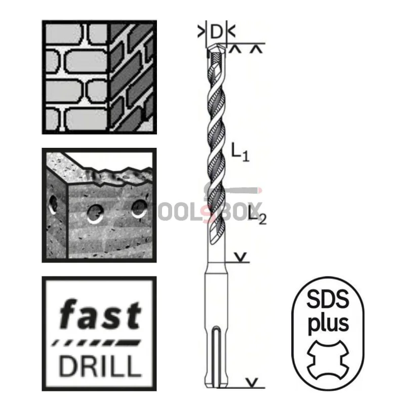 BOSCH SDS plus-1 drill bit for concrete 7x50x110mm