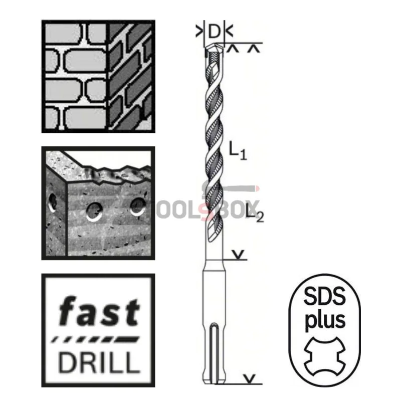 BOSCH SDS plus-1 drill bit for concrete 8x150x210mm