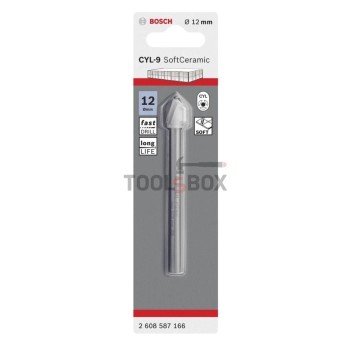 Свредло за стъкло и керамика BOSCH CYL-9 SoftCeramic 12x90мм