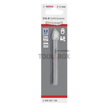 Свредло за стъкло и керамика BOSCH CYL-9 SoftCeramic 12x90мм