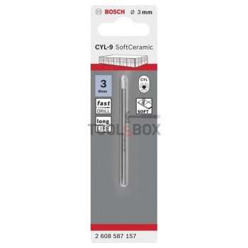 Свредло за стъкло и керамика BOSCH CYL-9 SoftCeramic 3x70мм