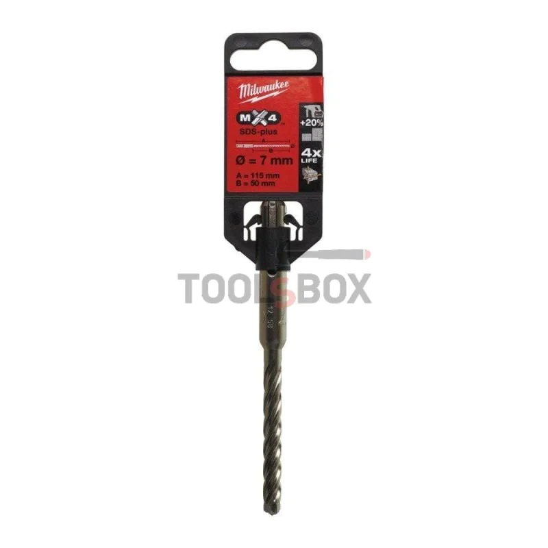 Milwaukee MX4 SDS-PLUS concrete drill Ø7 x 50mm x 115mm