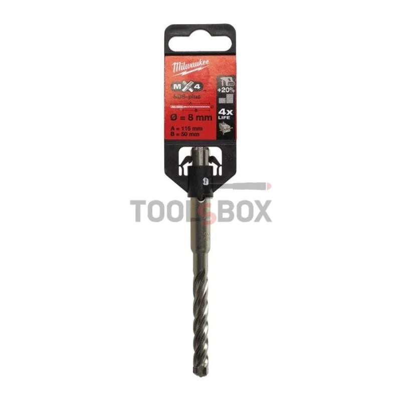 Milwaukee MX4 SDS-PLUS concrete drill Ø8 x 50 mm x 115 mm
