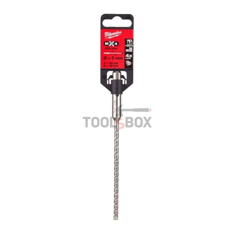 Milwaukee MX4 SDS-PLUS concrete drill Ø5 x 100mm x 165mm