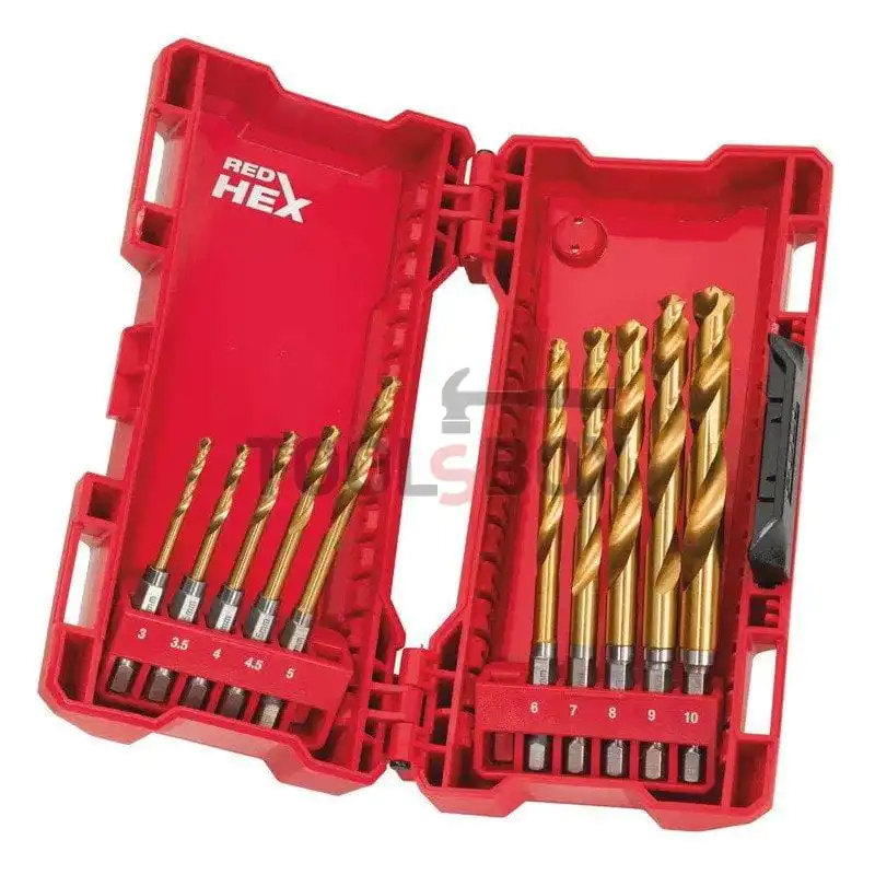 HSS-G Titanium Milwaukee Drill Bit Set 48894759 10 pcs. 3-10 mm