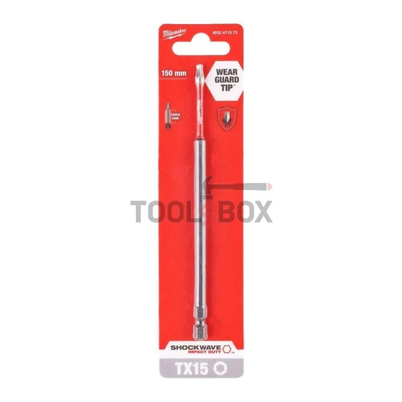 Impact bits Milwaukee SHOCKWAVE TM IMPACT DUTY, TX15 150mm, 1pc.