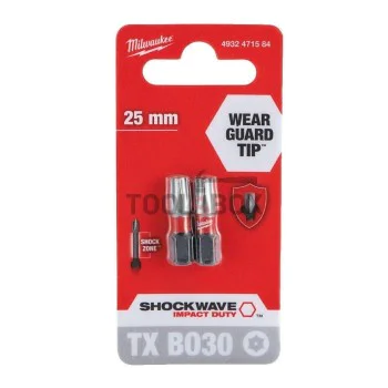 Impact bits Milwaukee SHOCKWAVE TM IMPACT DUTY, TX BO30, 25mm, 2pcs.