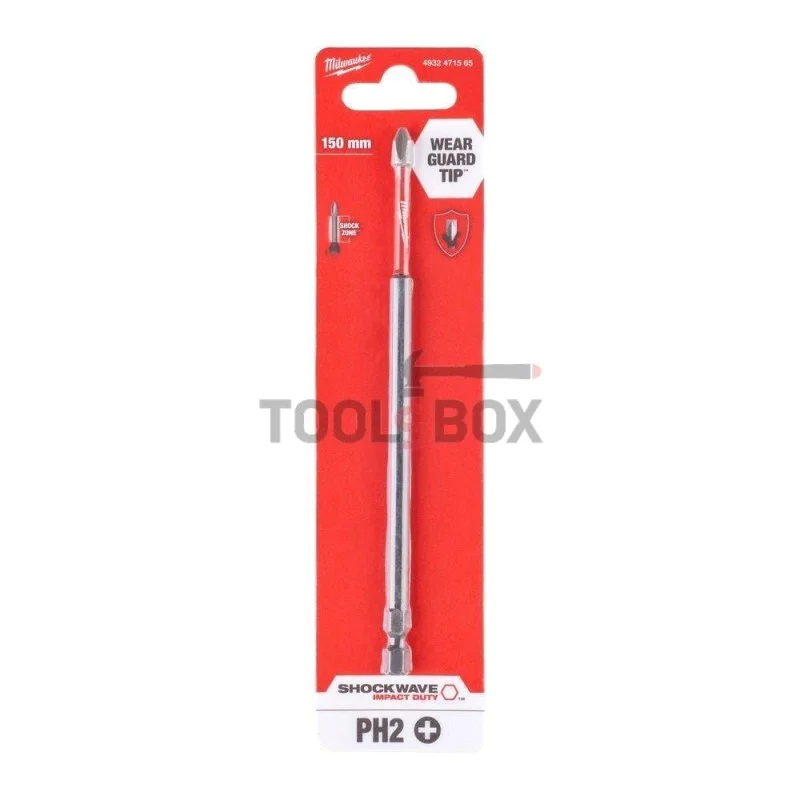 Impact bits Milwaukee SHOCKWAVE TM IMPACT DUTY, Ph2, 150mm, 1pc.