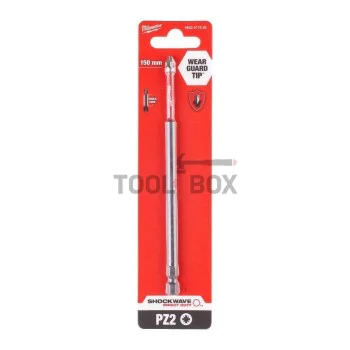 Impact bits Milwaukee SHOCKWAVE TM IMPACT DUTY, PZ2, 150mm, 1pc.