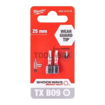 Impact bits Milwaukee SHOCKWAVE TM IMPACT DUTY, TX BO9, 25mm, 2pcs.