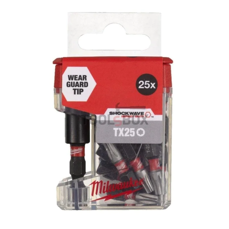 Milwaukee magnetic impact sockets 4932479858, TX25x25mm, 25 pcs