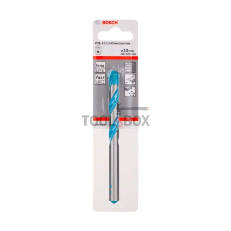 Universal drill BOSCH CYL-9 Multi Construction, 10x80x120mm