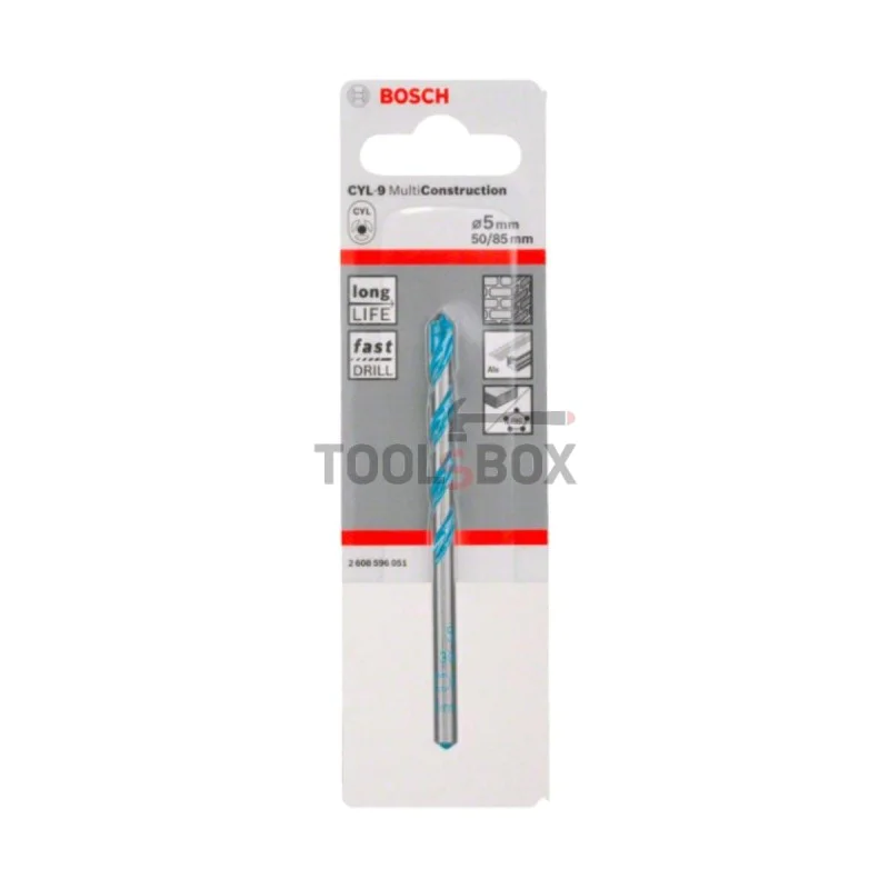 Universal drill BOSCH CYL-9 Multi Construction, 5x50x85mm