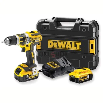 Ударен безчетков винтоверт-бормашина DeWALT DCD795P2 , 18V , 2 батерии 5АН, зарядно и куфар