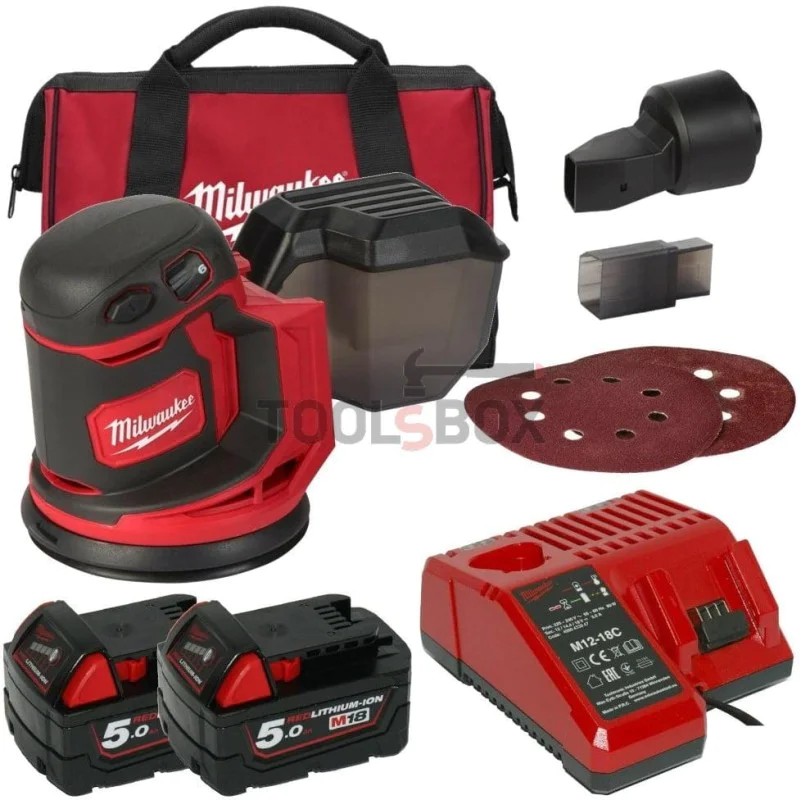 Cordless eccentric grinder Milwaukee M18BOS125-502B