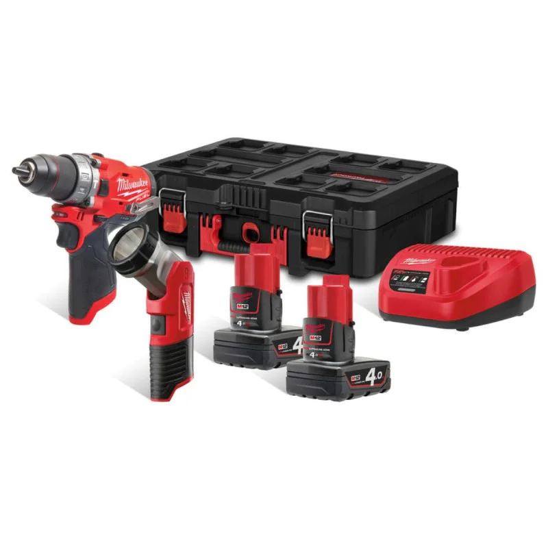 Milwaukee cordless tool set M12 FPP2AW-402P, 12V