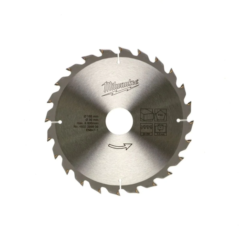 Milwaukee wood circular saw blade 4932399909, 165x30mm x 24z