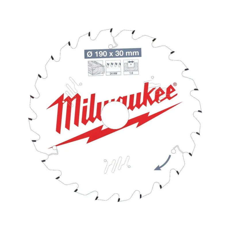 Milwaukee wood circular saw blade 4932471300, 190x30mm x 24z