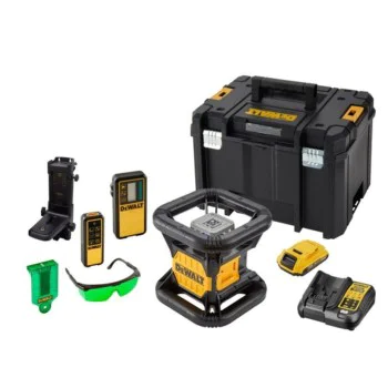 Ротационен лазерен нивелир DeWALT DCE079D1G зелен лъч, самонивелиращ, 76 м