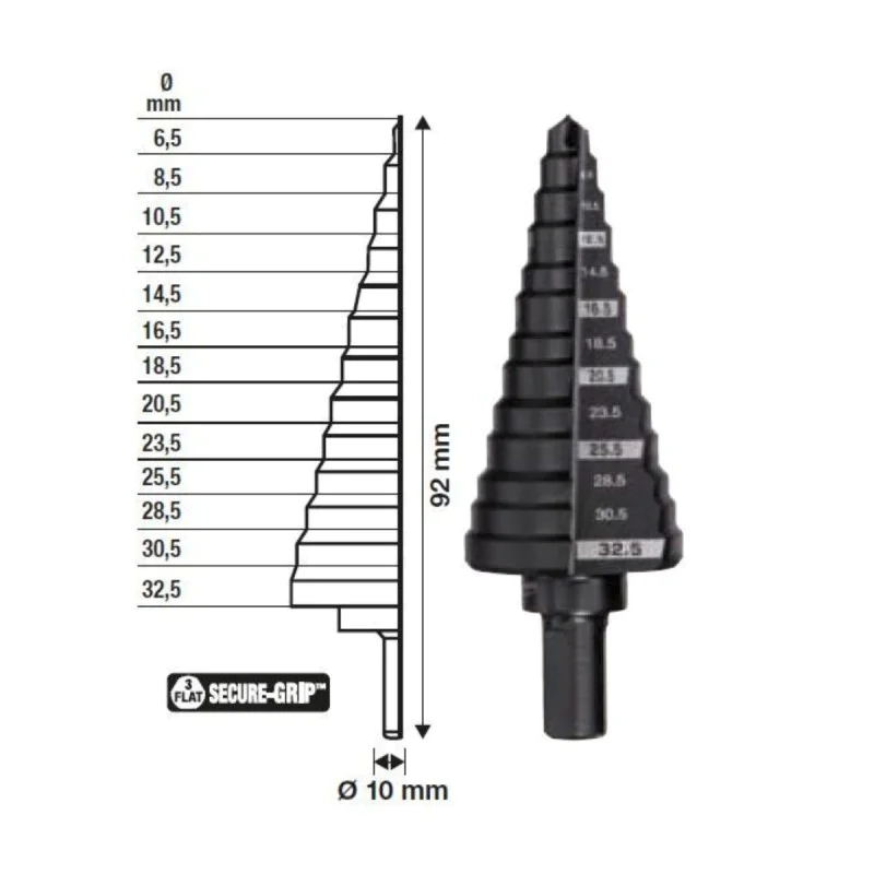 Milwaukee stepped metal drill bit 48899332, M 6-32mm