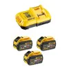 DeWALT DCB118X3, 18/54V, 9Ah battery charger and 3 batteries set