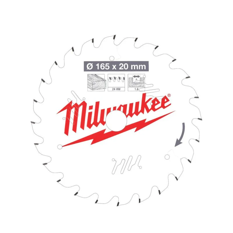 Milwaukee wood saw blade 4932471931, 165x20mm, 24 teeth