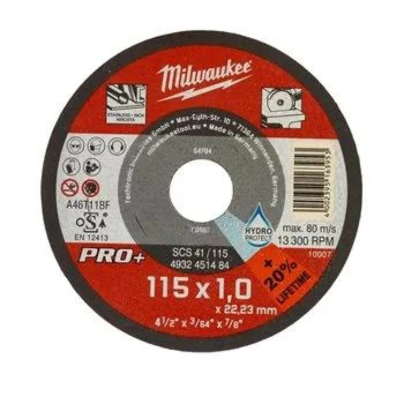 Milwaukee carbide metal cutting disc 115x1mm Pro+ set 10pcs