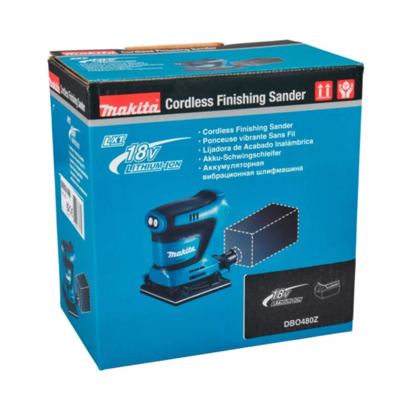 Cordless vibratory sander Makita DBO480Z, 18 V, LXT, 114x102 mm
