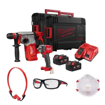 Комплект акумулаторен перфоратор и гайковерт Milwaukee M18FPP2AJ2-502X M18 set