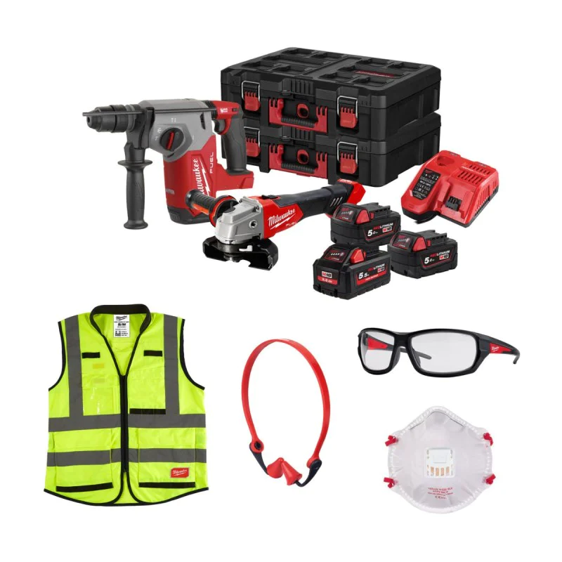 Milwaukee M18FPP2AY-553P M18 cordless machine set