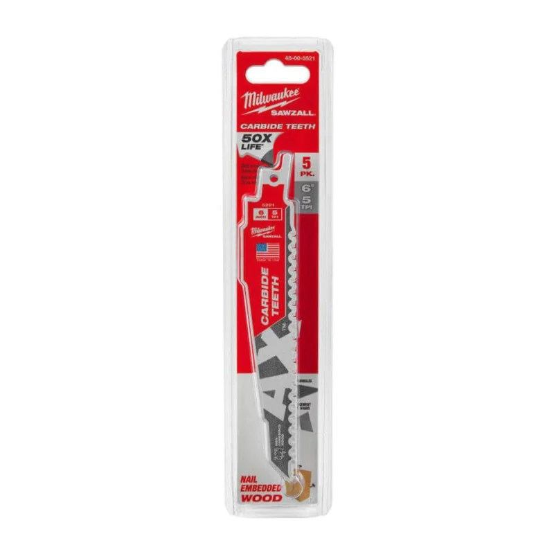 Milwaukee sabre saw blade for wood and metal 150 mm, 5 TPI, AX