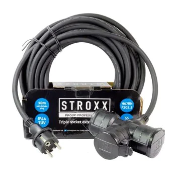 Удължител 10 метра с троен куплунг - H07RNF 3G1.5, IP44 STROXX