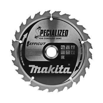 Циркулярен диск Makita за дърво ф 165x20x1мм, 25 z, Efficut, финно рязане с HM пластини