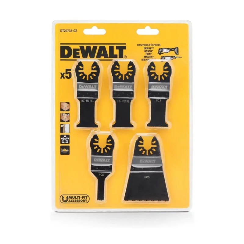 Set of accessories / blades for multifunction tools - oscillator DeWALT 5 pcs.