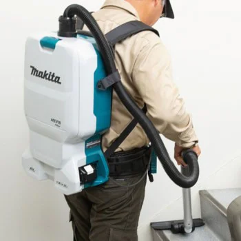 Cordless backpack vacuum cleaner Makita 18V, brushless motor, HEPA filter
